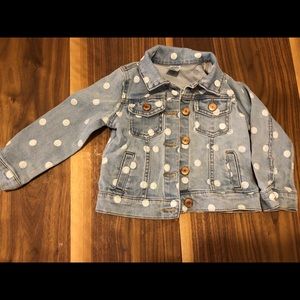 Toddler girls polka denim jacket